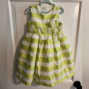Striped Green & White 4T Party Dress